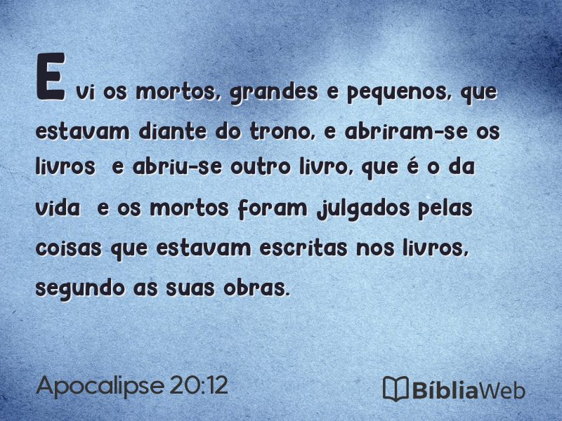 Apocalipse 20:12 em imagem para compartilhar