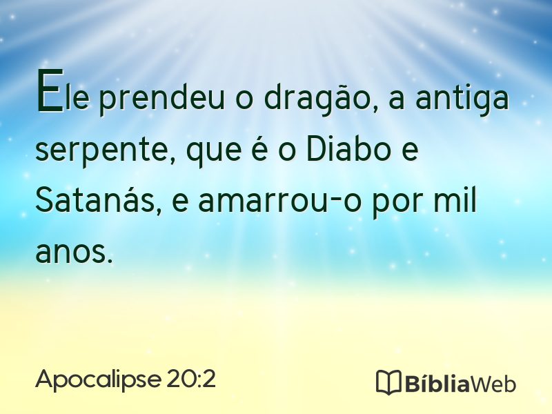 Apocalipse 20:2 em imagem para compartilhar