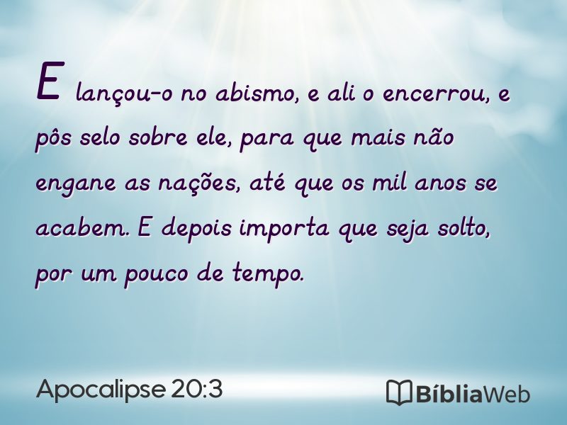 Apocalipse 20:3 em imagem para compartilhar