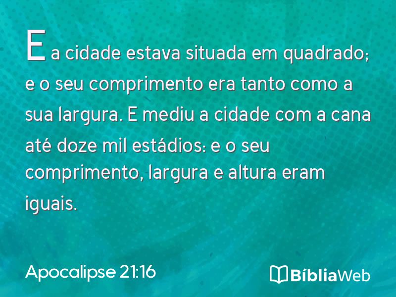 Apocalipse 21:16 em imagem para compartilhar