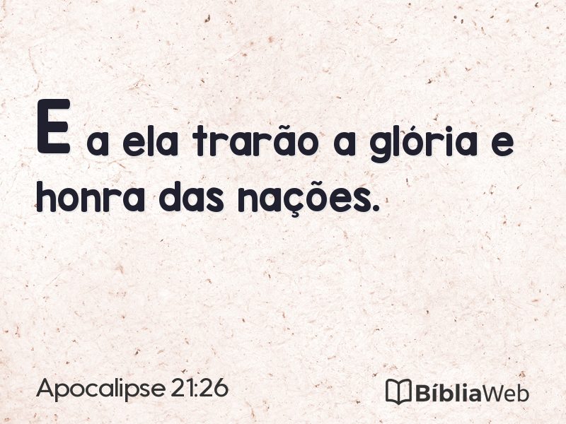 Apocalipse 21:26 em imagem para compartilhar