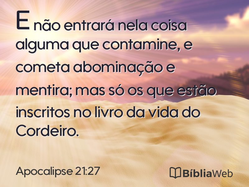 Apocalipse 21:27 em imagem para compartilhar