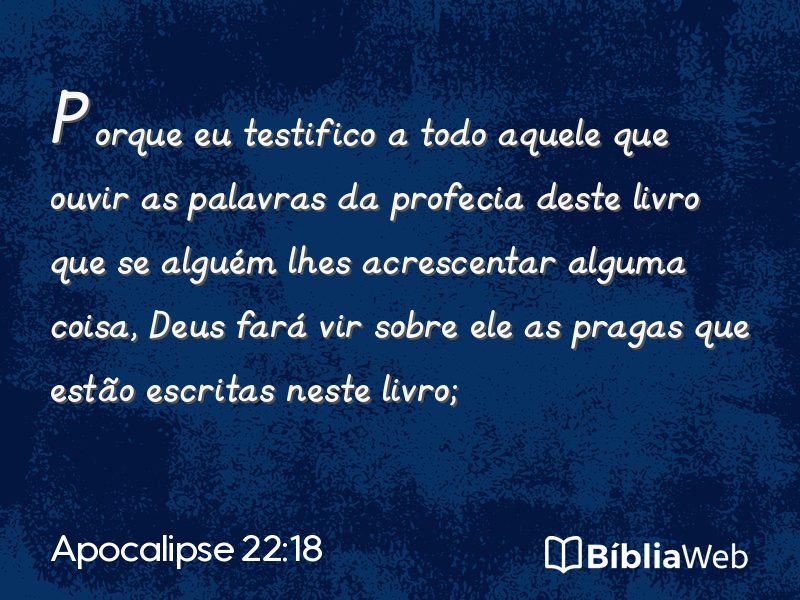 Apocalipse 22:18 em imagem para compartilhar