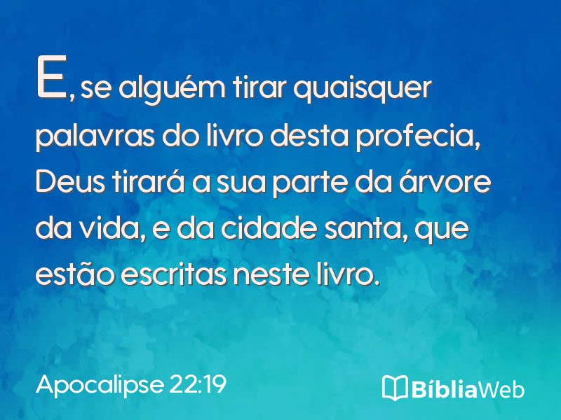 Apocalipse 22:19 em imagem para compartilhar