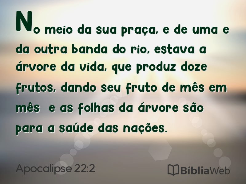 Apocalipse 22:2 em imagem para compartilhar