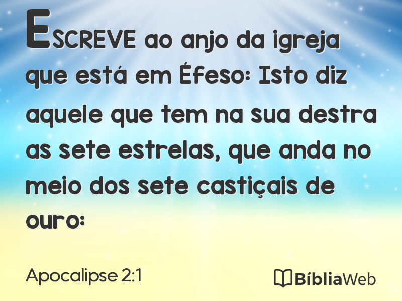 Apocalipse 2:1 em imagem para compartilhar