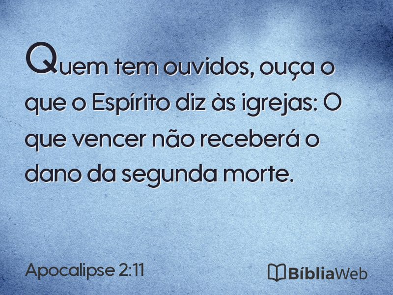 Apocalipse 2:11 em imagem para compartilhar