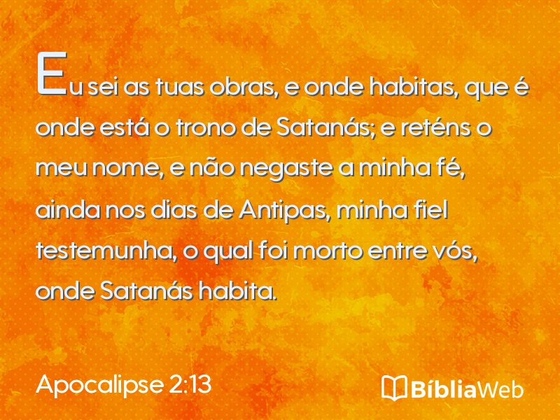 Apocalipse 2:13 em imagem para compartilhar