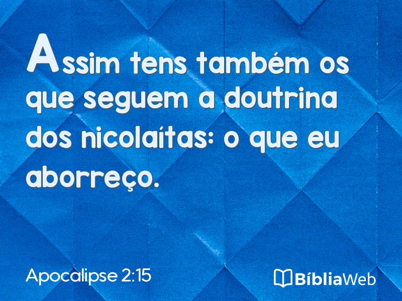 Apocalipse 2:15 em imagem para compartilhar