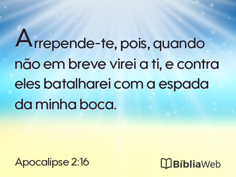 Apocalipse 2:16 em imagem para compartilhar
