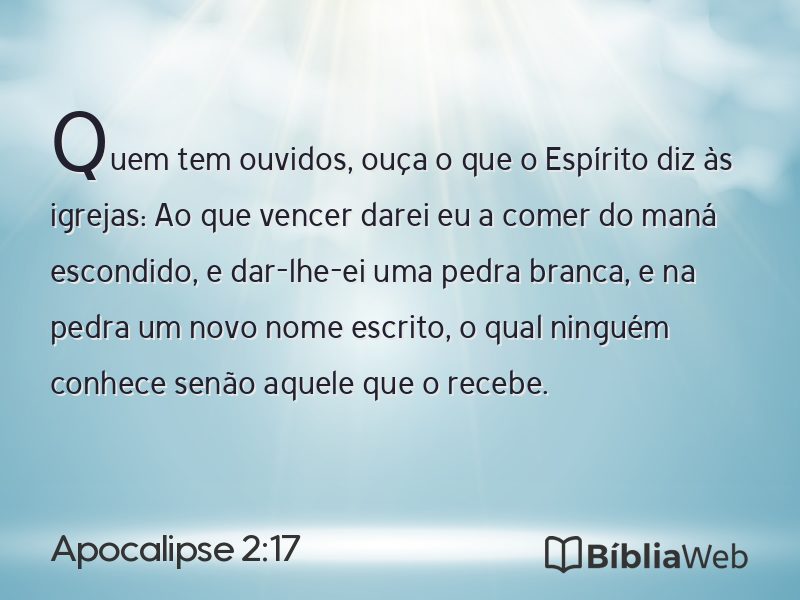 Apocalipse 2:17 em imagem para compartilhar