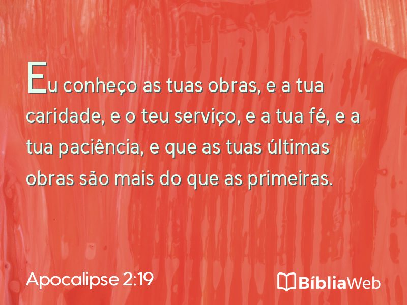 Apocalipse 2:19 em imagem para compartilhar