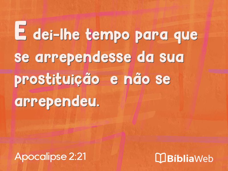 Apocalipse 2:21 em imagem para compartilhar