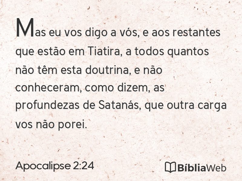 Apocalipse 2:24 em imagem para compartilhar