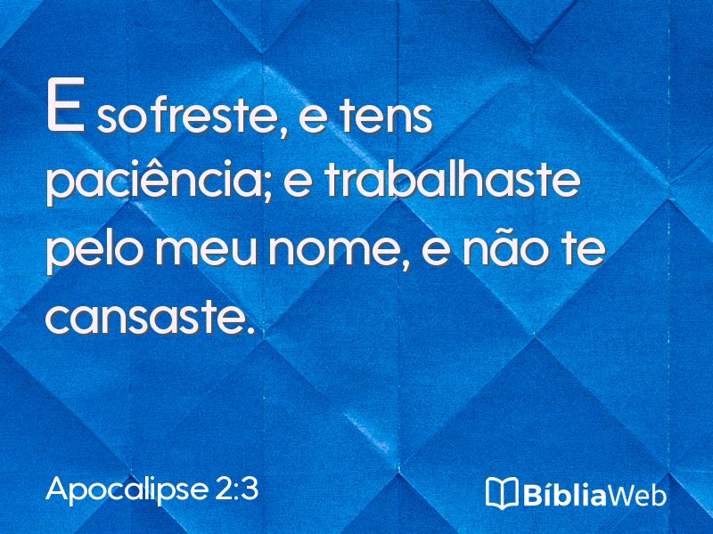 Apocalipse 2:3 em imagem para compartilhar