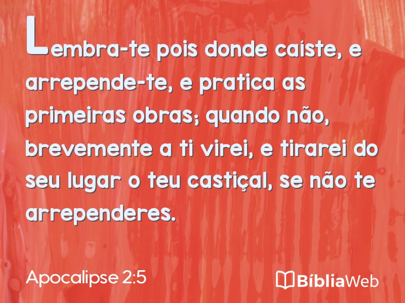Apocalipse 2:5 em imagem para compartilhar