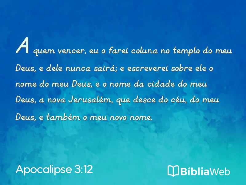 Apocalipse 3:12 em imagem para compartilhar