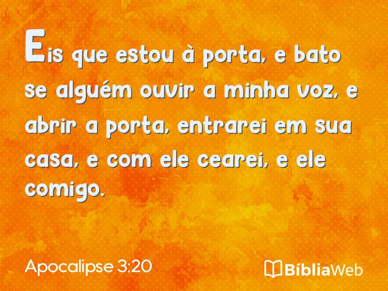 Apocalipse 3:20 em imagem para compartilhar