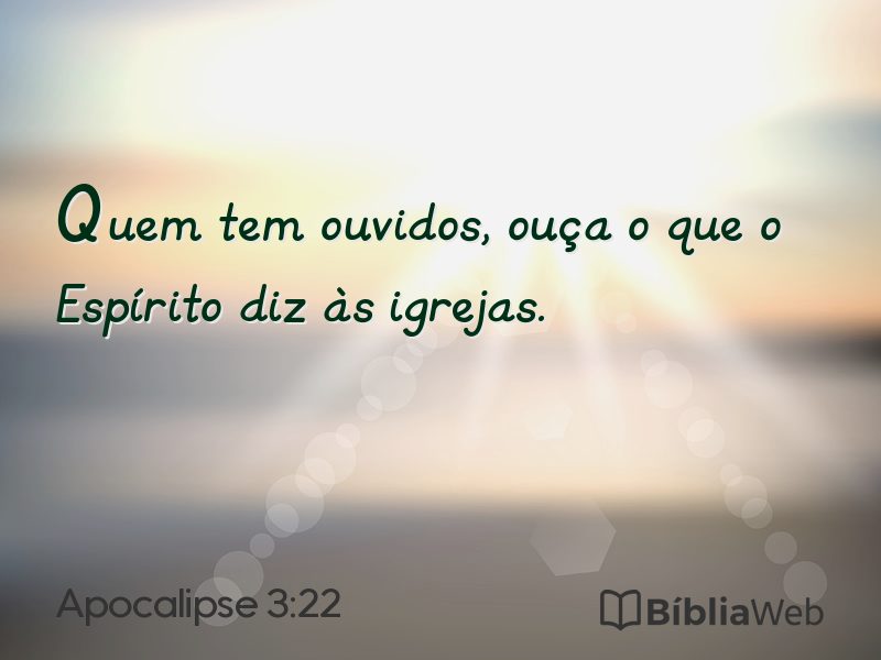 Apocalipse 3:22 em imagem para compartilhar