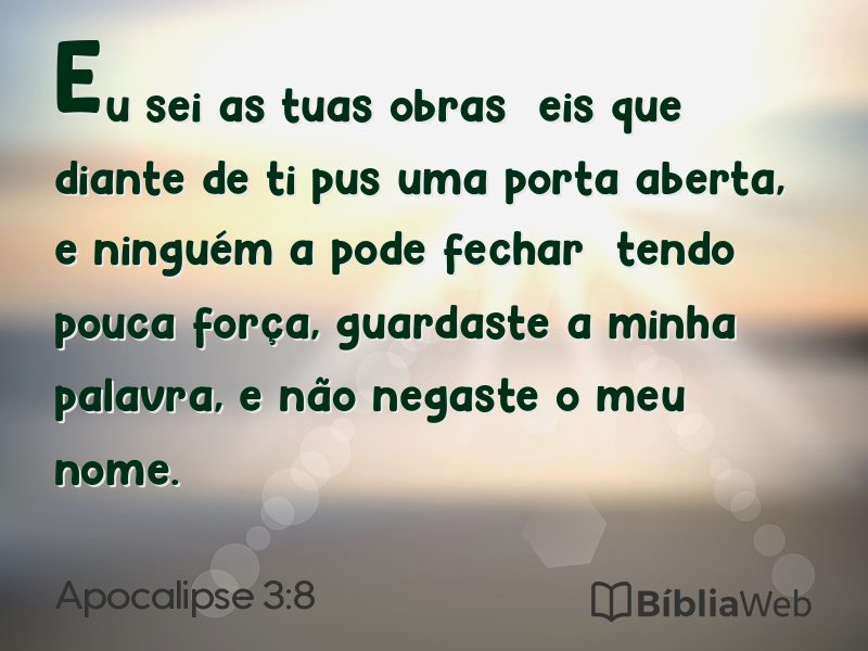Apocalipse 3:8 em imagem para compartilhar