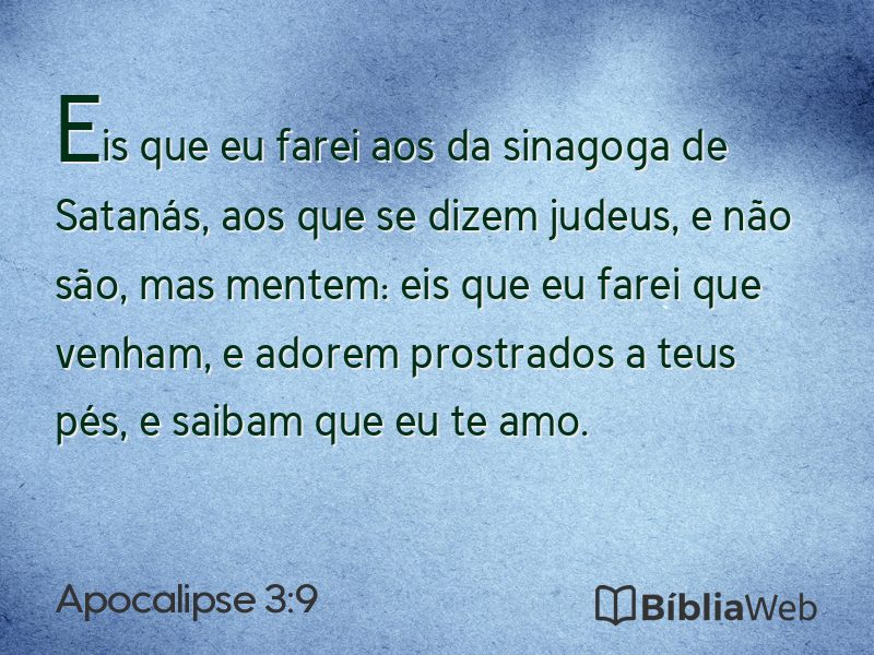 Apocalipse 3:9 em imagem para compartilhar
