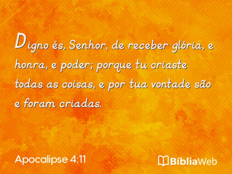 Apocalipse 4:11 em imagem para compartilhar