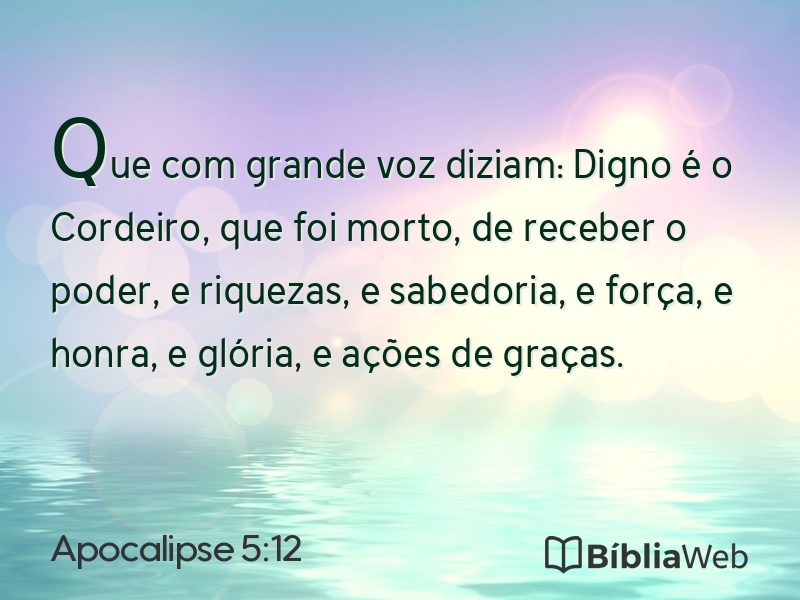 Apocalipse 5:12 em imagem para compartilhar