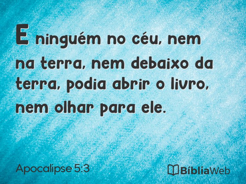 Apocalipse 5:3 em imagem para compartilhar