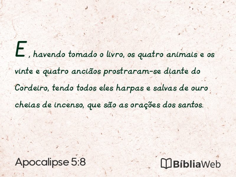 Apocalipse 5:8 em imagem para compartilhar