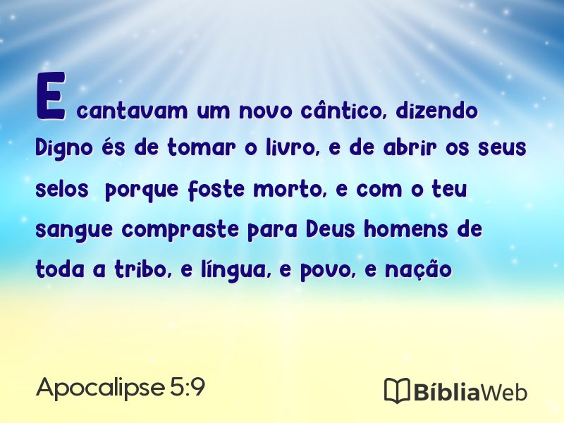 Apocalipse 5:9 em imagem para compartilhar
