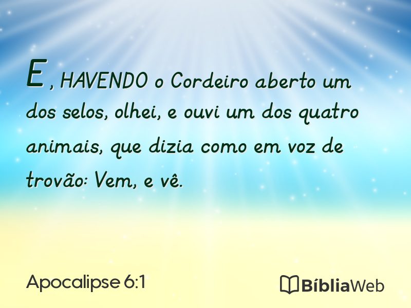 Apocalipse 6:1 em imagem para compartilhar