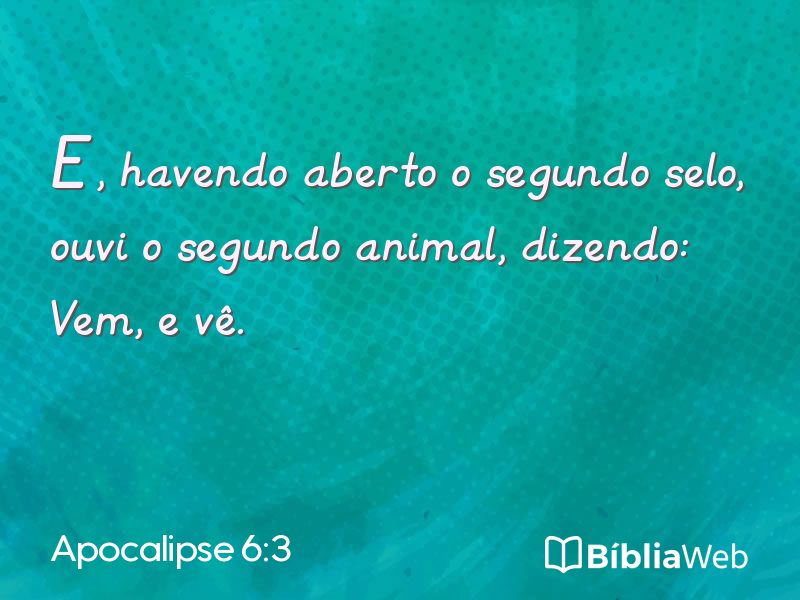 Apocalipse 6:3 em imagem para compartilhar