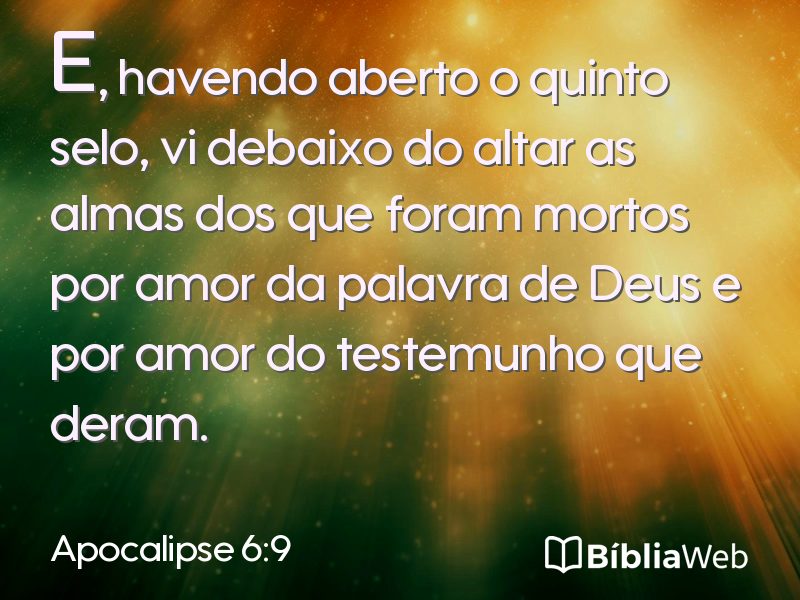 Apocalipse 6:9 em imagem para compartilhar