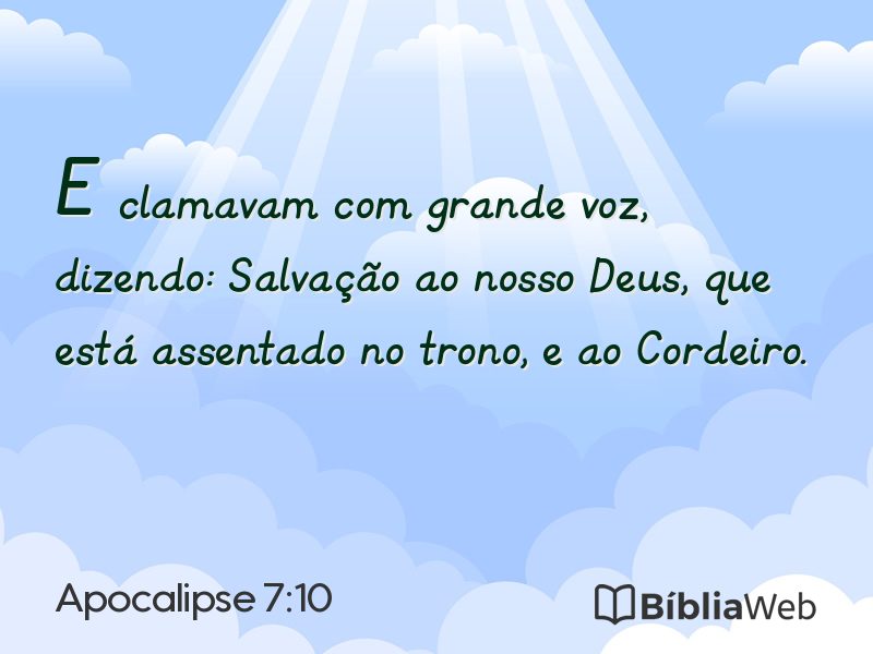 Apocalipse 7:10 em imagem para compartilhar