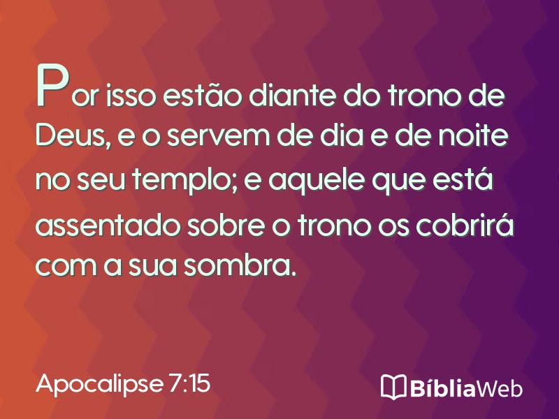 Apocalipse 7:15 em imagem para compartilhar