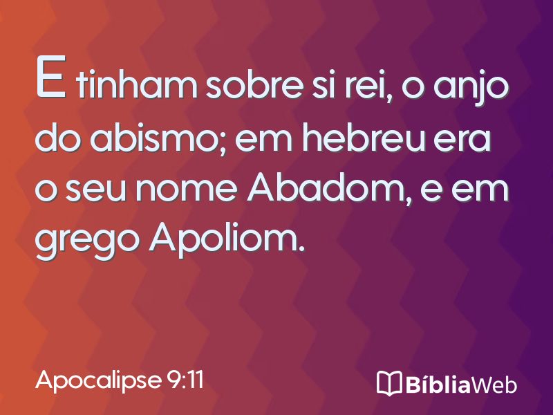 Apocalipse 9:11 em imagem para compartilhar