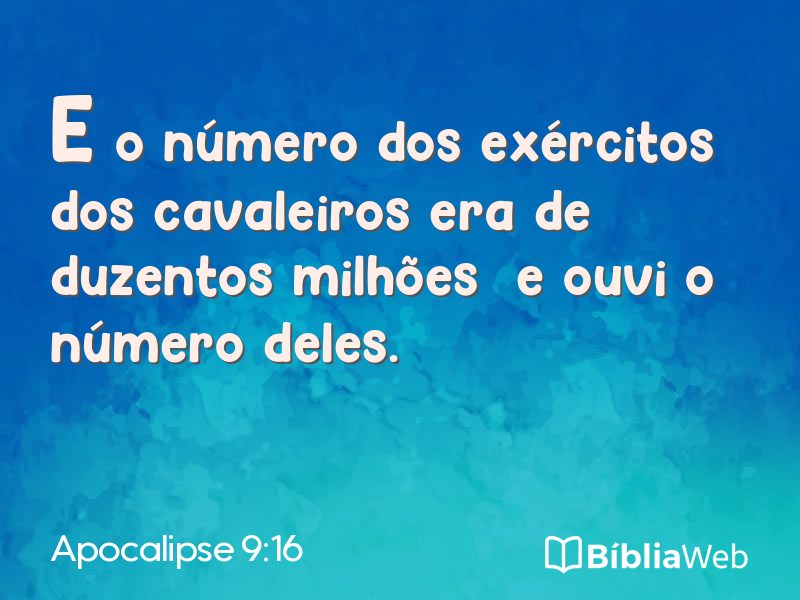Apocalipse 9:16 em imagem para compartilhar