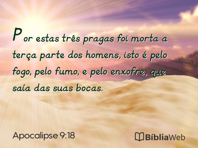 Apocalipse 9:18 em imagem para compartilhar