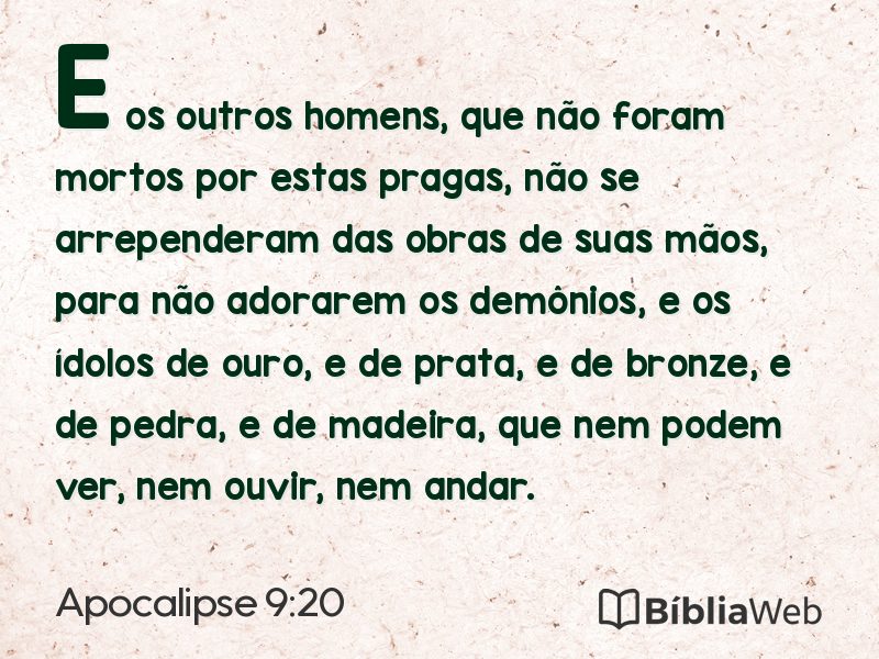 Apocalipse 9:20 em imagem para compartilhar