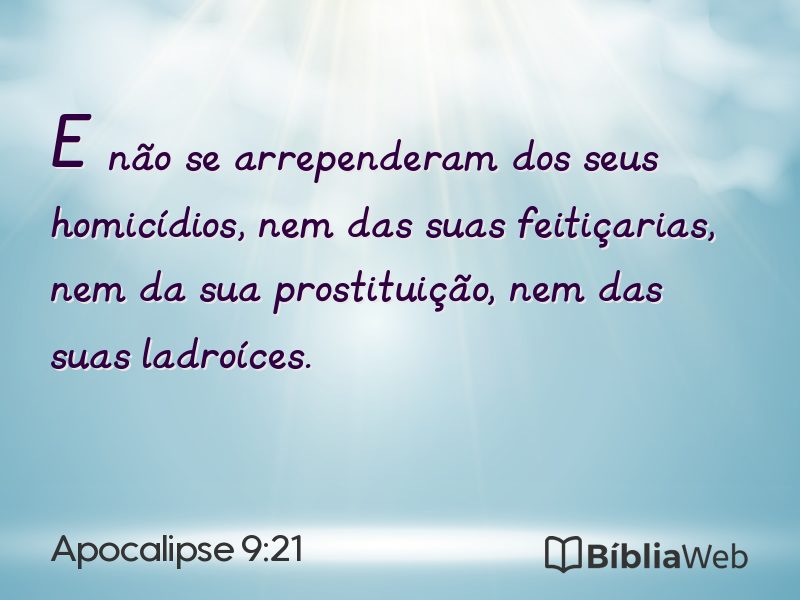Apocalipse 9:21 em imagem para compartilhar