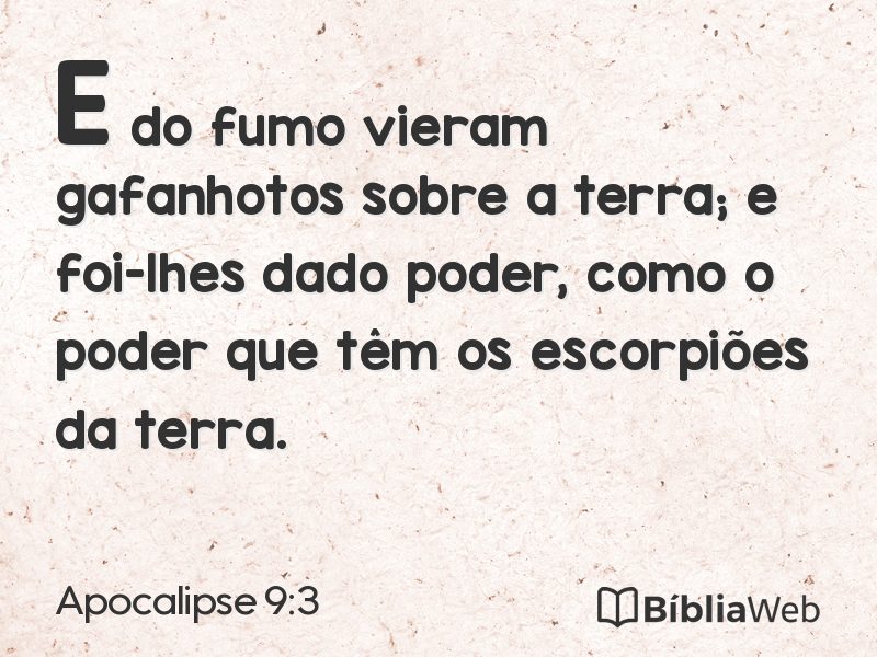 Apocalipse 9:3 em imagem para compartilhar