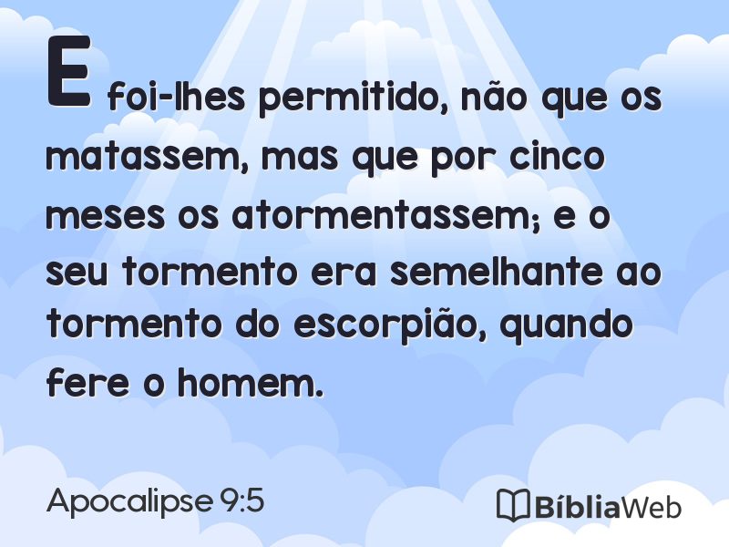 Apocalipse 9:5 em imagem para compartilhar