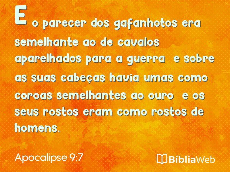 Apocalipse 9:7 em imagem para compartilhar