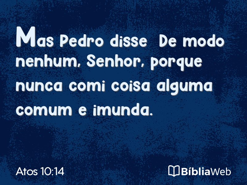 Atos 10:14 em imagem para compartilhar
