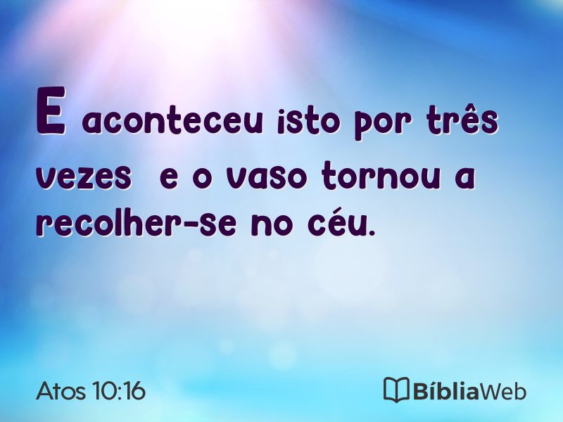 Atos 10:16 em imagem para compartilhar