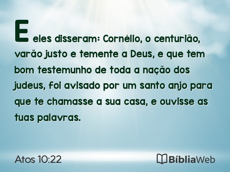 Atos 10:22 em imagem para compartilhar