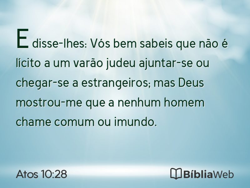 Atos 10:28 em imagem para compartilhar