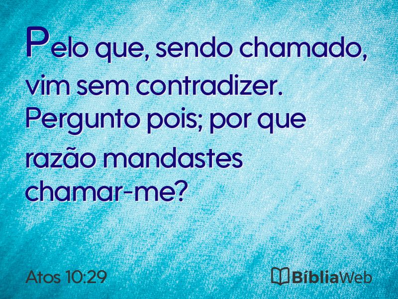 Atos 10:29 em imagem para compartilhar