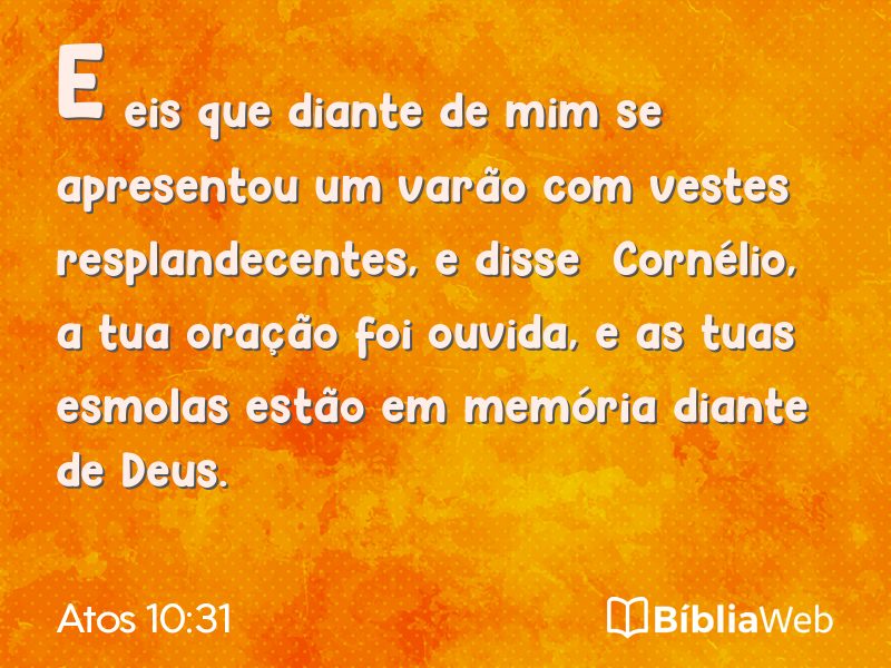 Atos 10:31 em imagem para compartilhar
