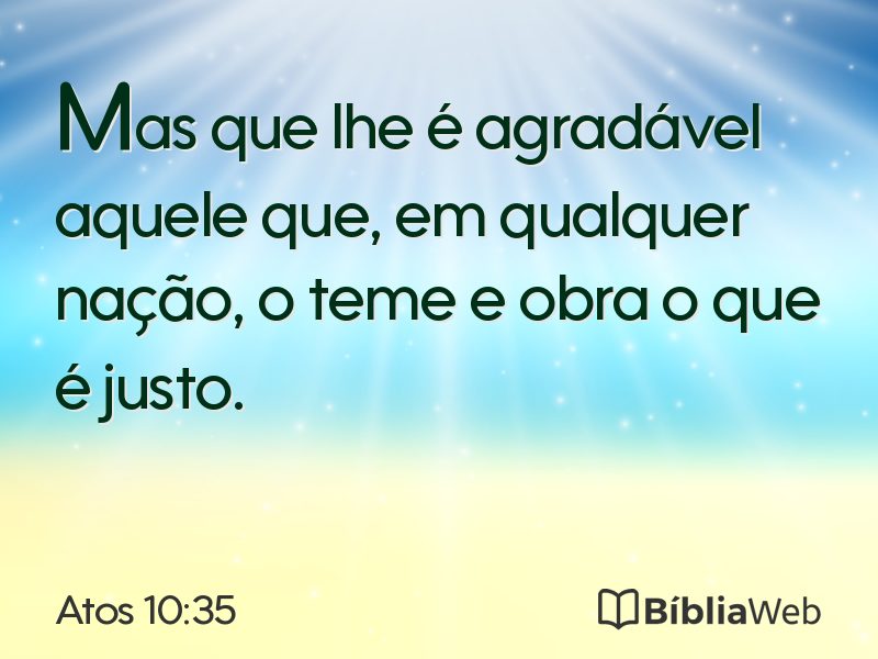 Atos 10:35 em imagem para compartilhar